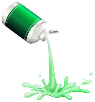 Illustration of a green ink on a white background