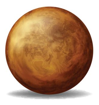 Illustration of a brown ball on a white background