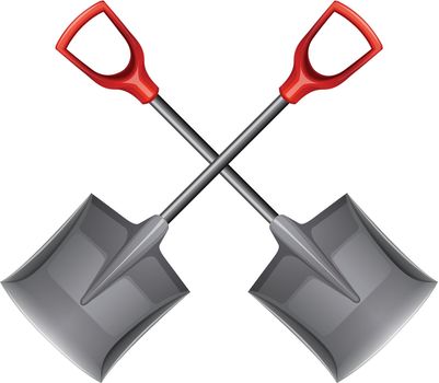 Illustration of the two shovels on a white background