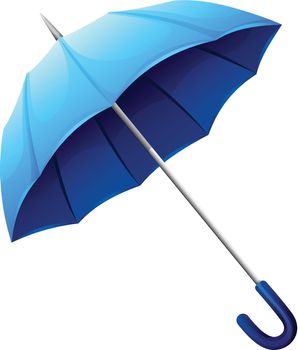 Illustration of a blue umbrella on a white background