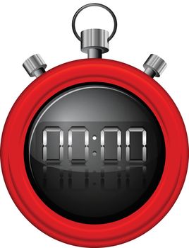 Illustration of a red timer on a white background