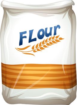 Illustration of a packet of flour on a white background