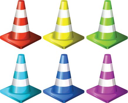 Illustration of the traffic cones on a white background
