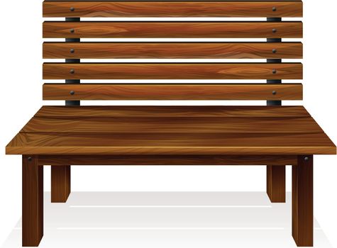 Illustration of a wooden bench on a white background