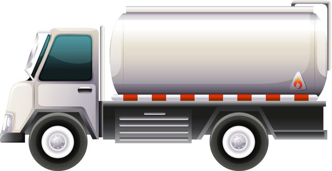 Illustration of a gasoline truck on a white background