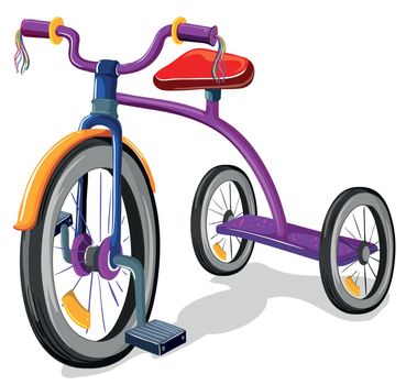 Illustration of a bicycle on a white background