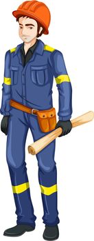 Illustration of an engineer on a white background