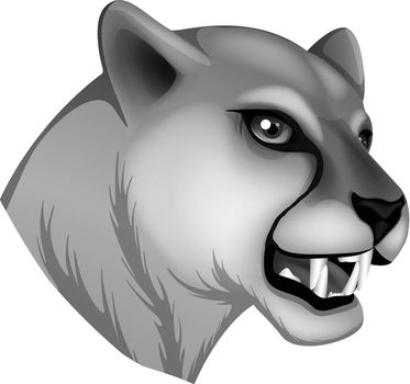 Illustration of a grey panther on a white background