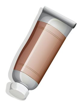 Illustration of a brown medicinal tube on a white background
