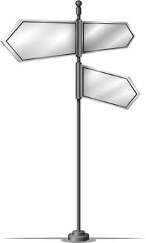 Illustration of the steel arrow signboards on a white background