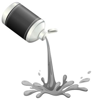 Illustration of a gray ink on a white background