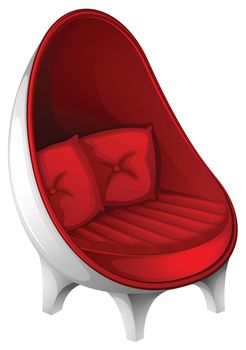 Illustration of a red furniture on a white background