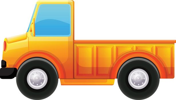 Illustration of a yellow truck on a white background