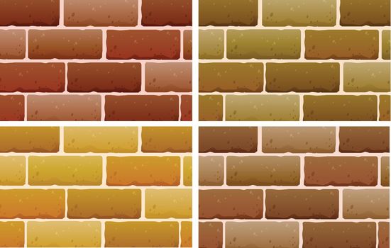lllustration of the brick designs on a white background