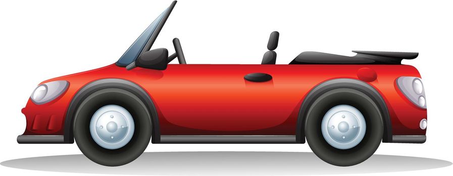 Illustration of a red sports car on a white background