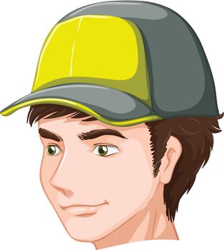 Illustration of a boy wearing a cap on a white background