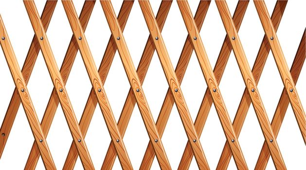 Illustration of a wooden fence on a white background