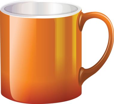 Illustration of a big orange mug on a white background
