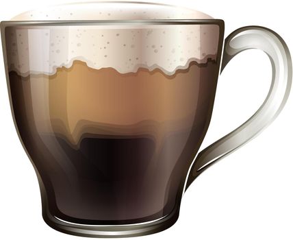 Illustration of a mug of coffee on a white background