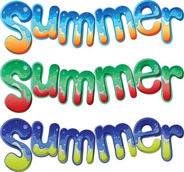 Illustration of the summer texts on a white background