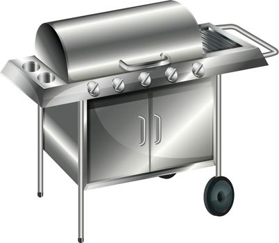 Illustration of a barbecue grill on a white background