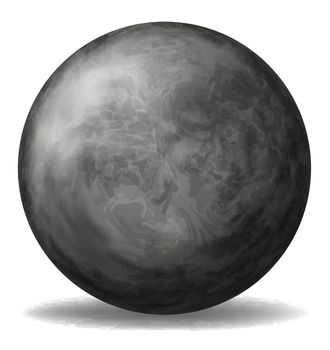 Illustration of a gray round ball on a white background