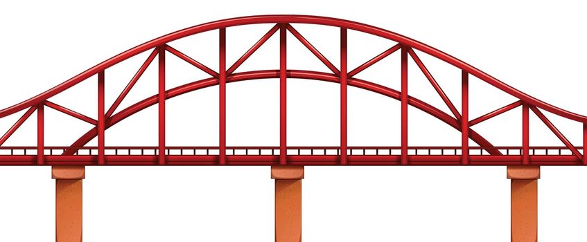 Illustration of a red bridge on a white background