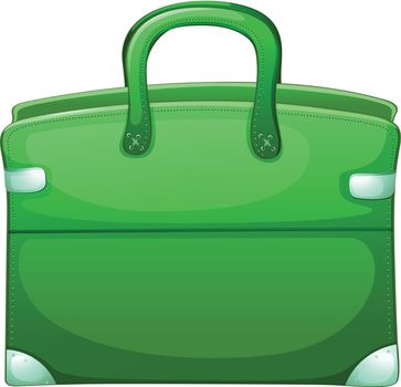 Illustration of a green bag on a white background