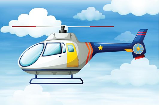 Illustration of a helicopter in the sky