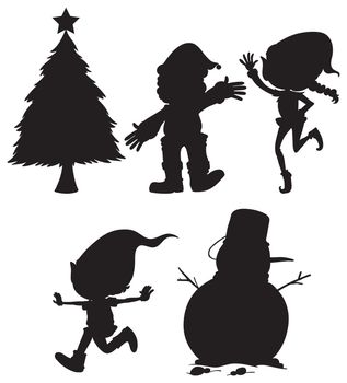 A black Christmas template on a white background