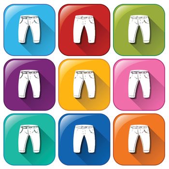 Illustration of the pants icons on a white background
