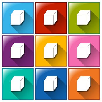 Illustration of colorful cube icons