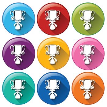 Illustration of different color trophy icons