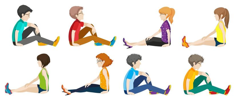 Illustration of people sitting