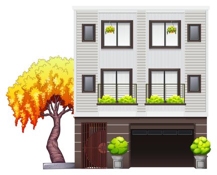 A modern house on a white background