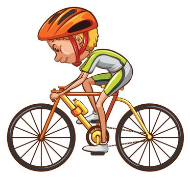 Illustration of a sketch of a cyclist on a white background