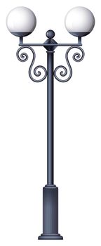 A lamp post on a white background