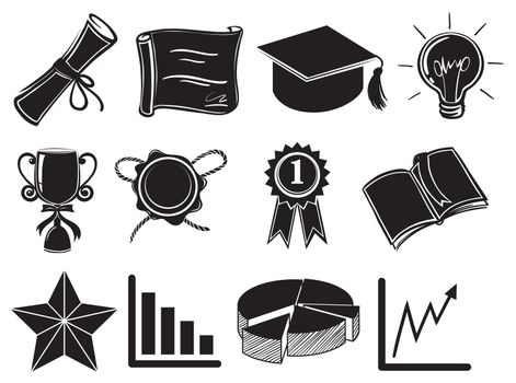 Illustration of the symbols and signs of success on a white background
