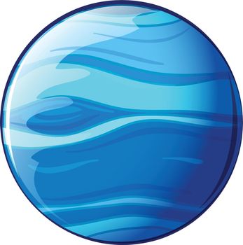 Illustration of a blue planet on a white background