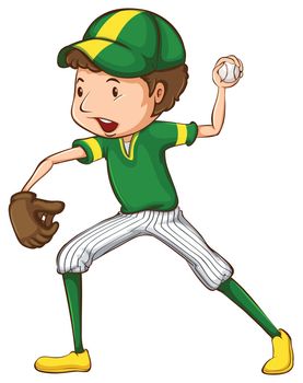 Illustration of a boy playing baseball