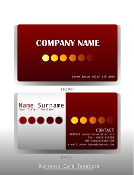 Illustration of a back and front of a business card