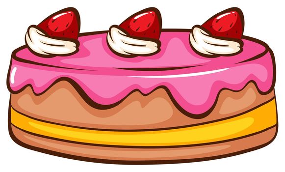 Illustration of a strawberry cake