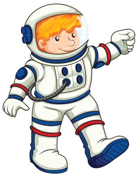 Illustration of an astronaut on a white background