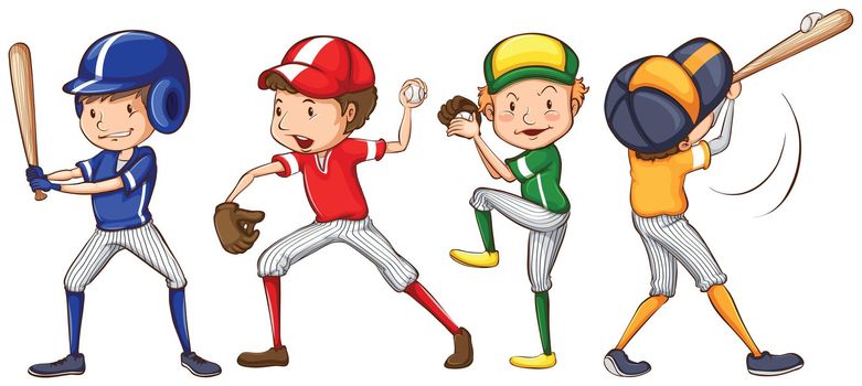 Illustration of a baseball team