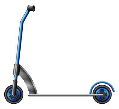 A blue scooter on a white background