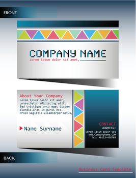 Template of business card both front and back view