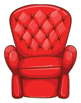 Illustration of a simple drawing of a red chair on a white background