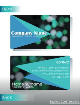 A company contact card on a white background