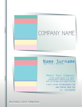 Illustration of a front and back view of a name card