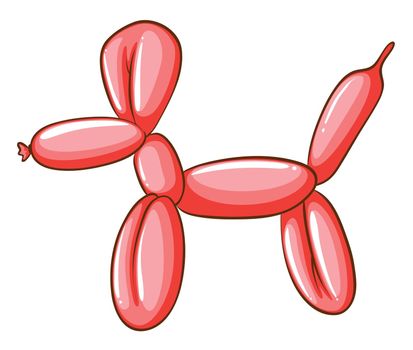 Illustration of a simple balloon creation on a white background
